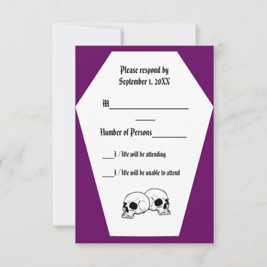 Carte RSVP au café (violet) (Devant)