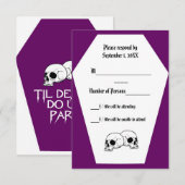 Carte RSVP au café (violet) (Devant / Derrière)