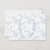 Carte RSVP au choix de repas Floral bleu (Dos)