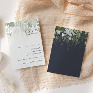 Carte RSVP au choix du menu de la Marine verte et 
