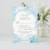 Carte RSVP au choix du menu lumière aquarelle géom (Debout devant)