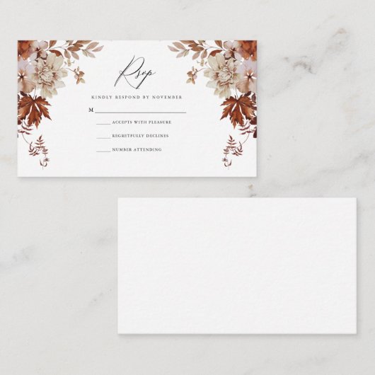 Carte RSVP automne (Devant / Derrière)