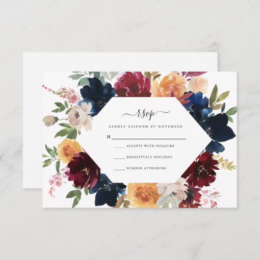 Carte RSVP automne (Devant / Derrière)