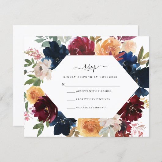 Carte RSVP automne | Budget (Devant / Derrière)