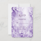 Carte RSVP aux fleurs blanches violettes (Devant)