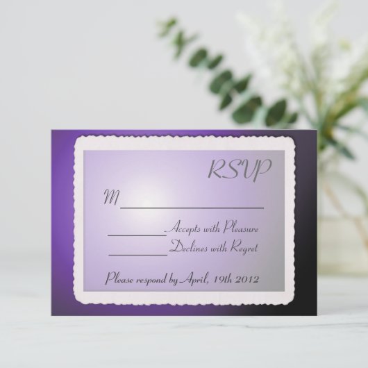 Carte RSVP avec bordure vintage. (Debout devant)