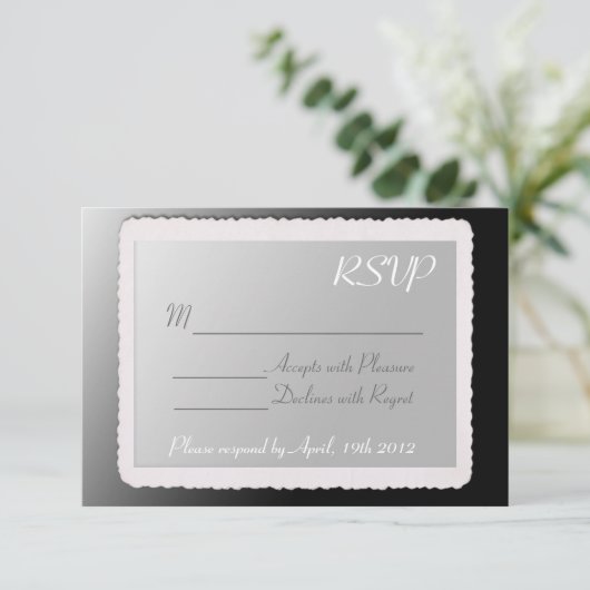 Carte RSVP avec bordure vintage. (Debout devant)