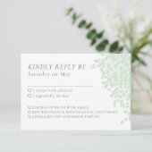 Carte RSVP avec choix de menu de mariage simple Eu (Debout devant)