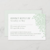 Carte RSVP avec choix de menu de mariage simple Eu (Devant / Derrière)