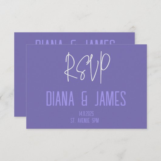 Carte RSVP avec code QR (Devant / Derrière)