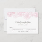 Carte RSVP avec Fleurs - Baptême de fille, Communi (Devant)