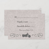 Carte RSVP avec motocyclette intégrée Faux (Devant / Derrière)