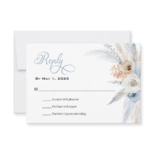 Carte RSVP Azure & Gold Harmony Wedding