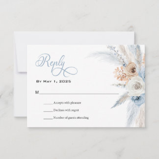 Carte RSVP Azure & Gold Harmony Wedding
