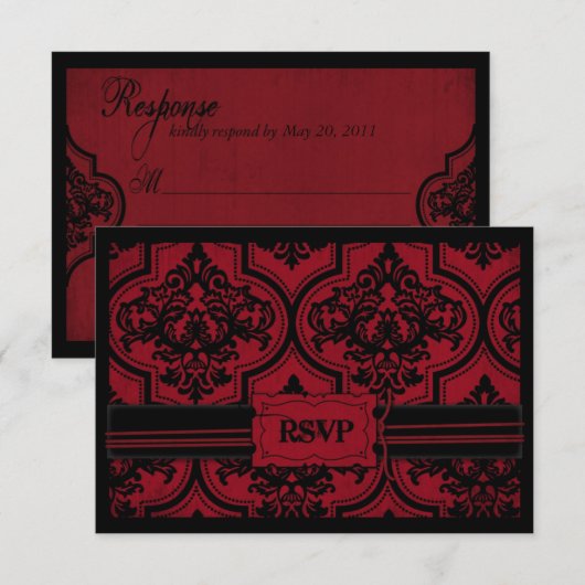 Carte RSVP B de la mariée Vampire (Devant / Derrière)