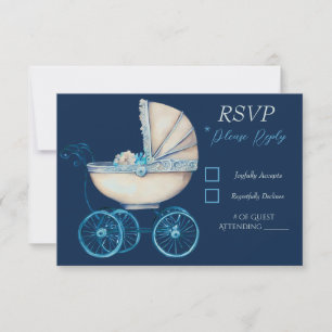 Carte RSVP Baby shower bébé de transport