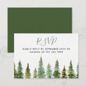 Carte RSVP Baby shower de forêt aquarelle (Devant / Derrière)