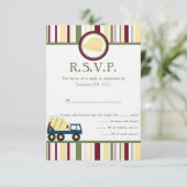 Carte RSVP Baby shower de zone de construction (Debout devant)