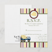 Carte RSVP Baby shower de zone de construction (Devant / Derrière)