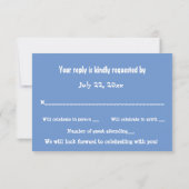 Carte RSVP Baby shower d'illustration bleu mou (Dos)