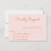 Carte RSVP Baby shower Floral rose (Dos)