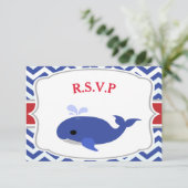 Carte RSVP Baby shower nautique (Debout devant)
