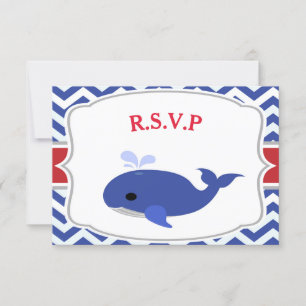 Carte RSVP Baby shower Nautique