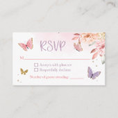 Carte RSVP Baby shower papillon (Devant)