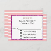 Carte RSVP Baby shower rose (Devant / Derrière)