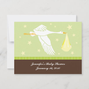 Carte RSVP baby shower - Vert et Brown