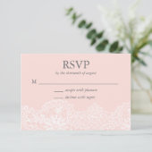 Carte RSVP Ballet Pink Lace Wedding (Debout devant)