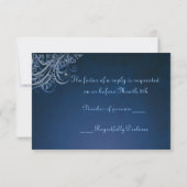 Carte RSVP Baroque Bleu Exquise (Dos)