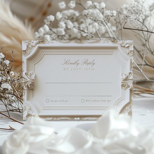 Carte RSVP baroque pour Mariage