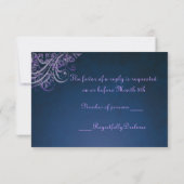 Carte RSVP Baroque Purple Scroll Exquise (Dos)