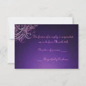 Carte RSVP Baroque Rose Scroll Exquise (Dos)