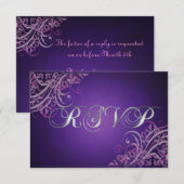 Carte RSVP Baroque Rose Scroll Exquise (Devant / Derrière)