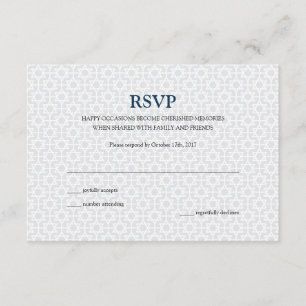 Carte RSVP Barre à motif délicat Mitzvah