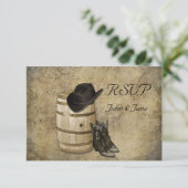 Carte RSVP Barrel and Boots (Debout devant)