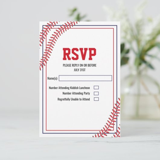 Carte RSVP Baseball (Debout devant)