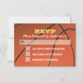Carte RSVP Basketball Gold Bar Mitzvah (Devant)
