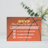 Carte RSVP Basketball Gold Bar Mitzvah (Debout devant)