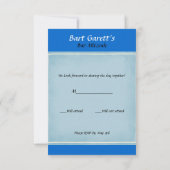 Carte RSVP Bat mitzvah à barres (Dos)
