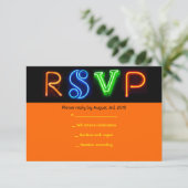 Carte RSVP Bat mitzvah à barres NEON SIGNES (Debout devant)