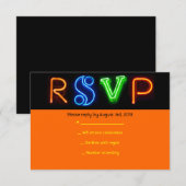 Carte RSVP Bat mitzvah à barres NEON SIGNES (Devant / Derrière)