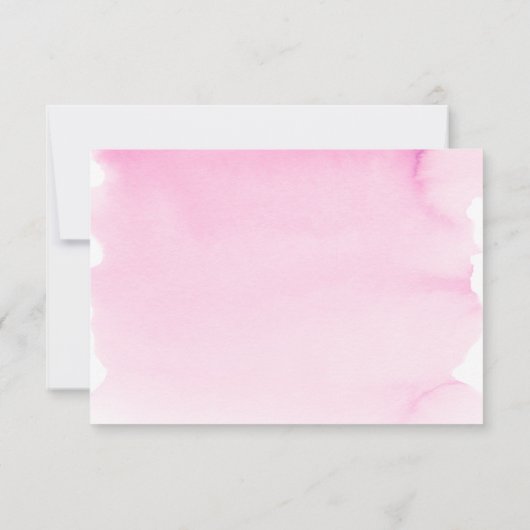 Carte RSVP Bat mitzvah Aquarelle Pastel Rose Or (Dos)
