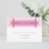 Carte RSVP Bat mitzvah de Torah Chevron rose (Debout devant)