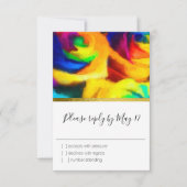 Carte RSVP bat mitzvah Peint Rainbow Roses (Devant)