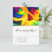 Carte RSVP bat mitzvah Peint Rainbow Roses (Debout devant)