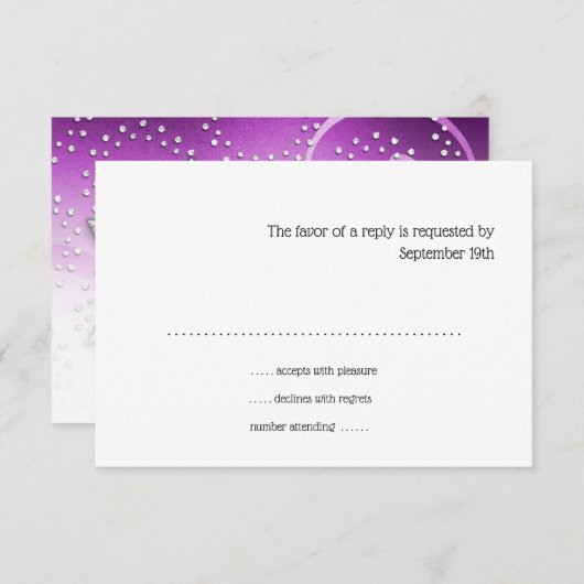 Carte RSVP bat mitzvah Raspberry Shimmer Star (Devant / Derrière)
