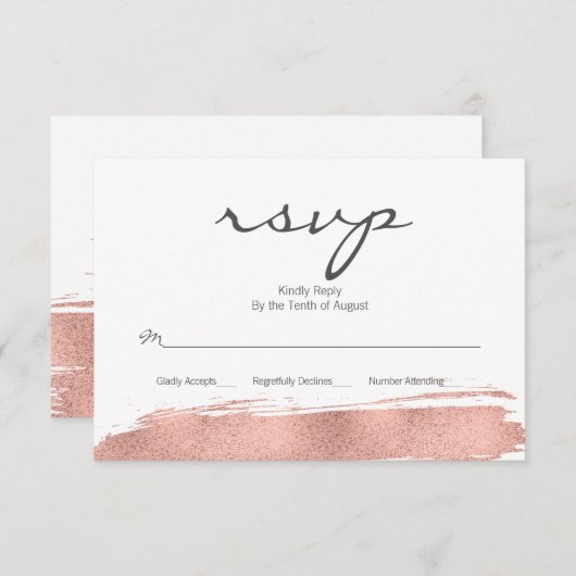 Carte RSVP Bat mitzvah rose Gold (Devant / Derrière)